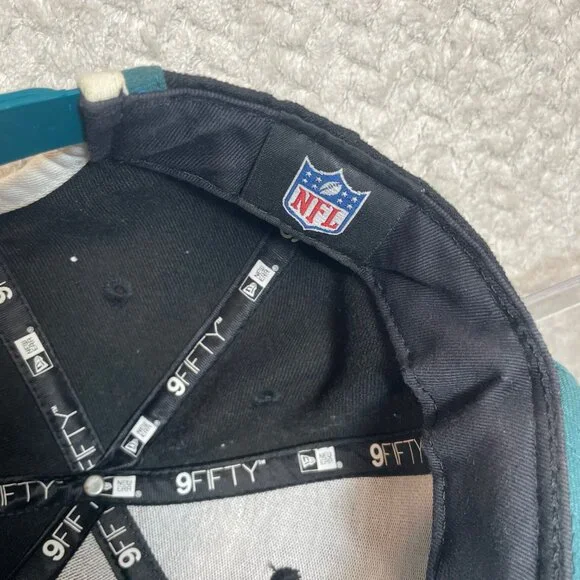 New Era Philadelphia Eagles Two-Tone Snapback Hat Black teal Sz M/L Sportswear‎ - Picture 7 of 10